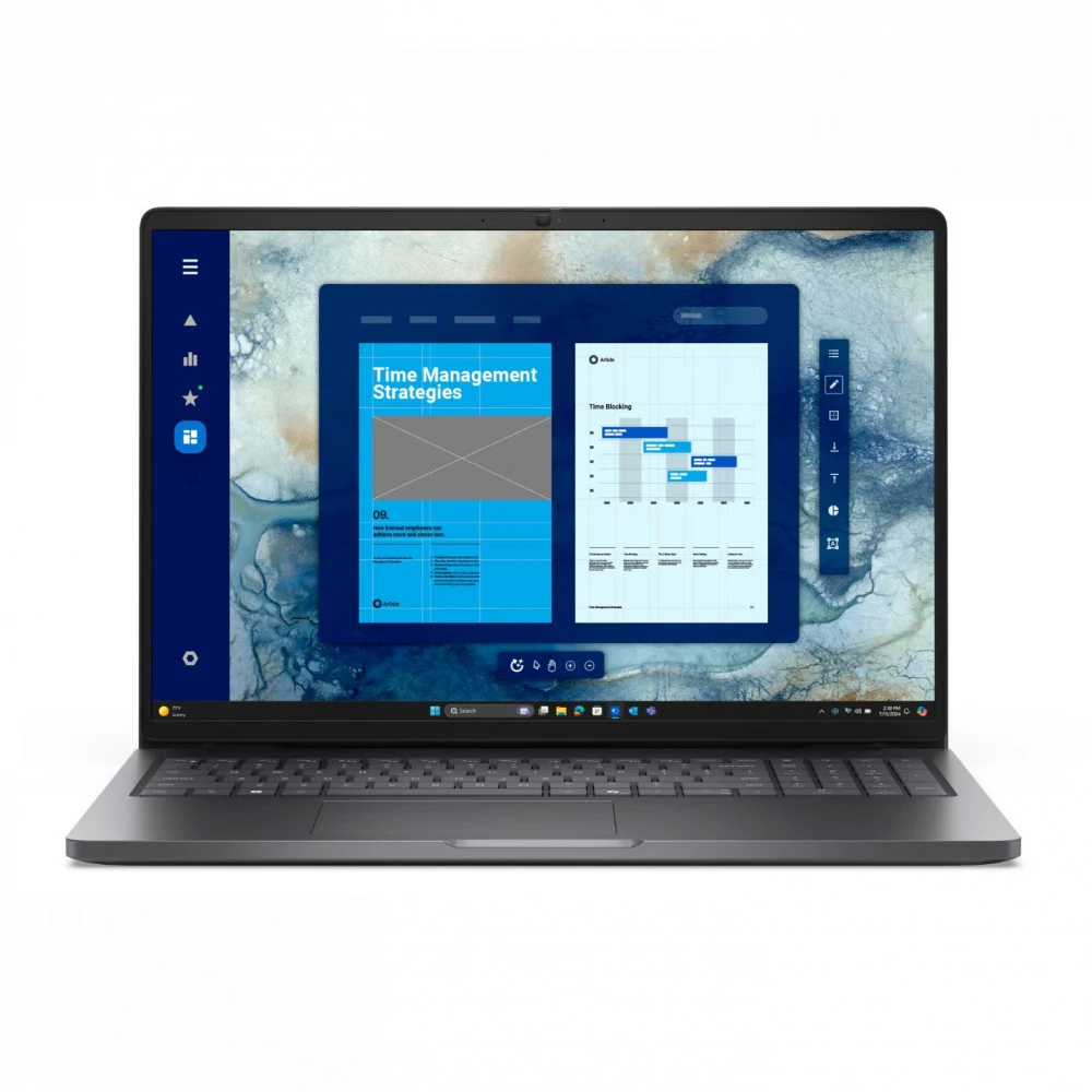 Ноутбук Dell/Pro 16 PC16250/3г/Core Ultra 7/255U/1,7 GHz/16 Gb/SSD/1000 Gb/No ODD/Graphics/integrated/16 ''/1920x1200/Windows 11/Pro/Backlit Kb/Finger BTO118_PC16250_EMEA_210-BQHB