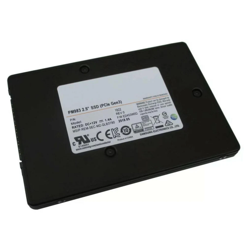 Твердотельный накопитель/ Samsung SSD PM983, 1920GB, U.2(2.5" 7mm), NVMe, PCIe 3.0 x4, 3D TLC, R/W 3200/2000MB/s, IOPs 540 000/50 000, TBW 2733, DWPD 1.3 (12 мес.)