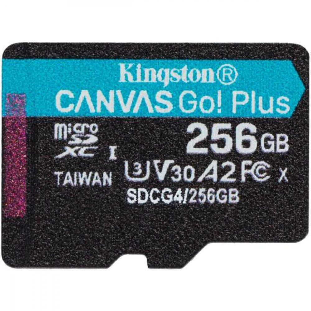 Карта памяти, Kingston, SDCG4/256GBSP, MicroSDXC 256GB, Canvas Go Plus, A2, U3, V30, без адаптера SD