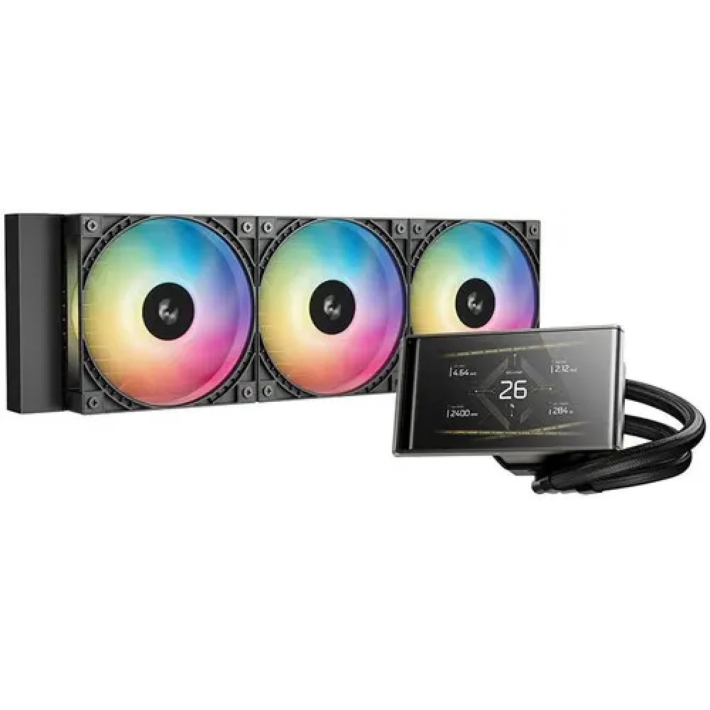 Система водяного охлаждения Deepcool LT360 Vision ARGB Soc-AM5/AM4/1200/1700/1851 черный 4-pin 33.66dB Al LCD 350W 1768gr Ret (R-LT360VISION-BKAMMC-G-1)