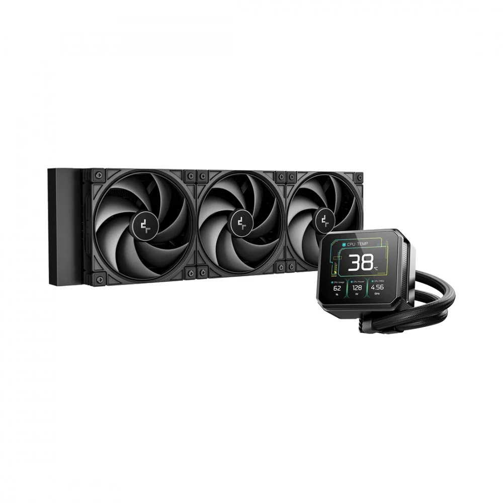 Система водяного охлаждения Deepcool Spartacus 420 ARGB Soc-AM5/AM4/1200/1700/1851 черный 4-pin 32.89dB Al LCD 2647gr Ret (R-SPT420-BKDSMP-G-1)