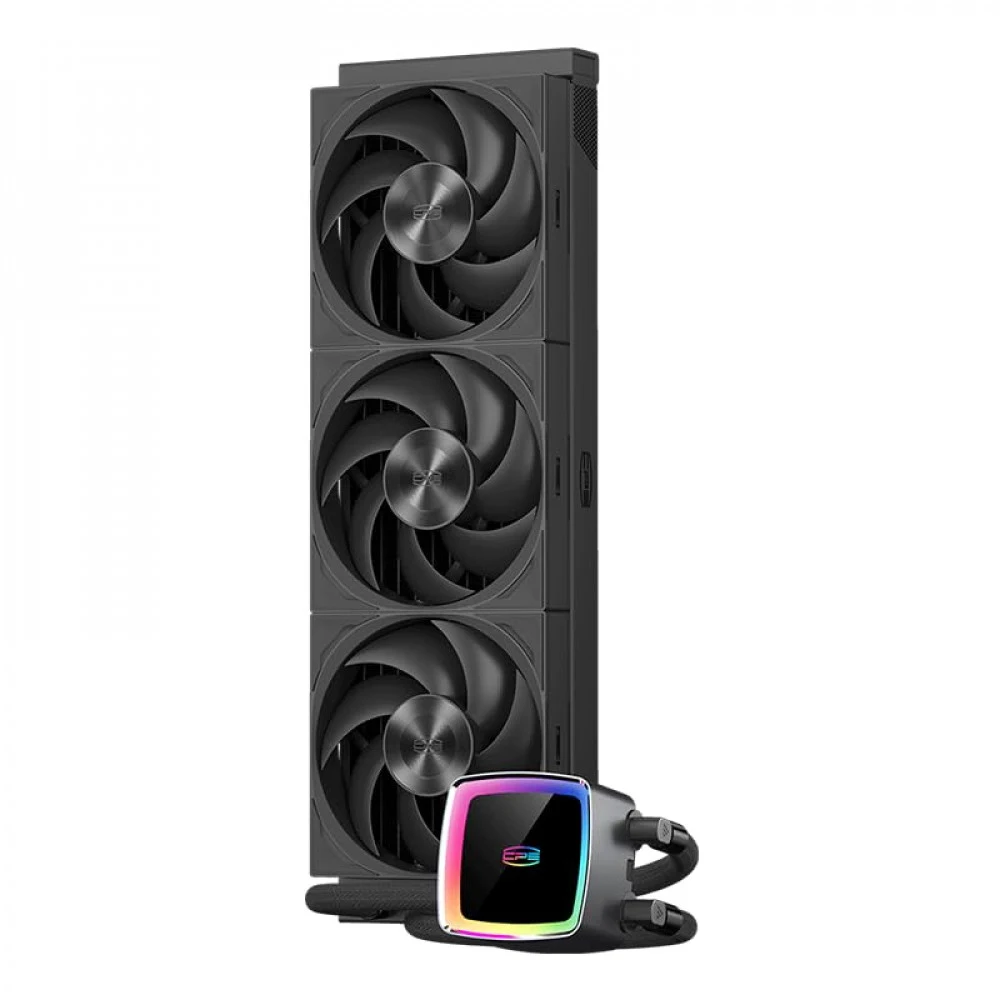 Система охлаждения/ Water Cooling System PCCooler DE360 MAX BK (300W, 360mm, Black, ARGB Pump, Fans: 3x120mm, 66CFM, 34.3dBA, 2200RPM/ Pump height 54mm, 15dBA, 2600RPM, Rad thickness 27mm/ S: 1851,