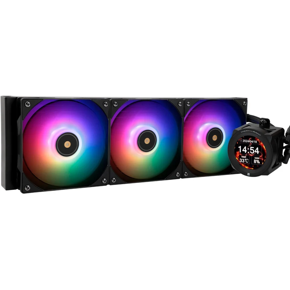 Система жидкостного охлаждения/ Water Cooling System Thermalright Core Vision 360 (360mm, LED, Black, ARGB/ Fans: 3x120mm, 72.37CFM, 27.7dBA, 2000RPM/ Pump height 66mm, Rad thickness 27mm/ S: 1700,