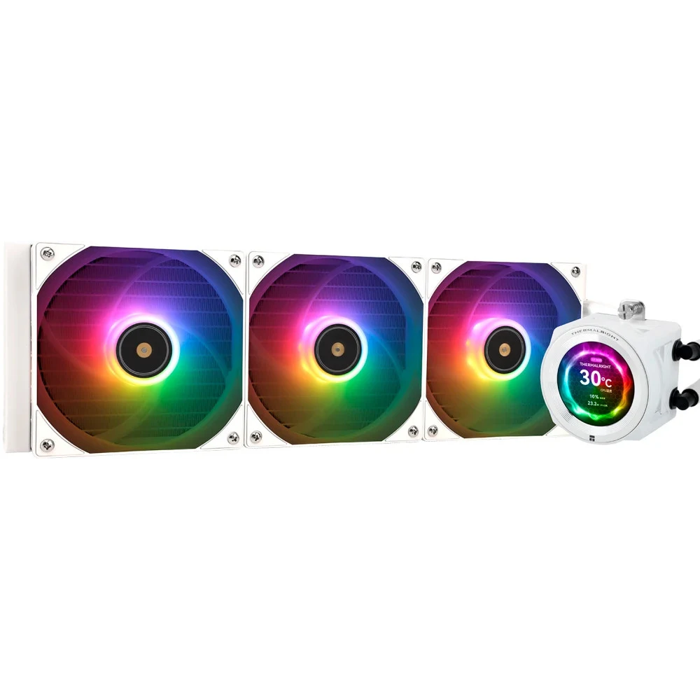 Система жидкостного охлаждения/ Water Cooling System Thermalright Core Vision 360 (360mm, LED, White, ARGB/ Fans: 3x120mm, 72.37CFM, 27.7dBA, 2000RPM/ Pump height 66mm, Rad thickness 27mm/ S: 1700,