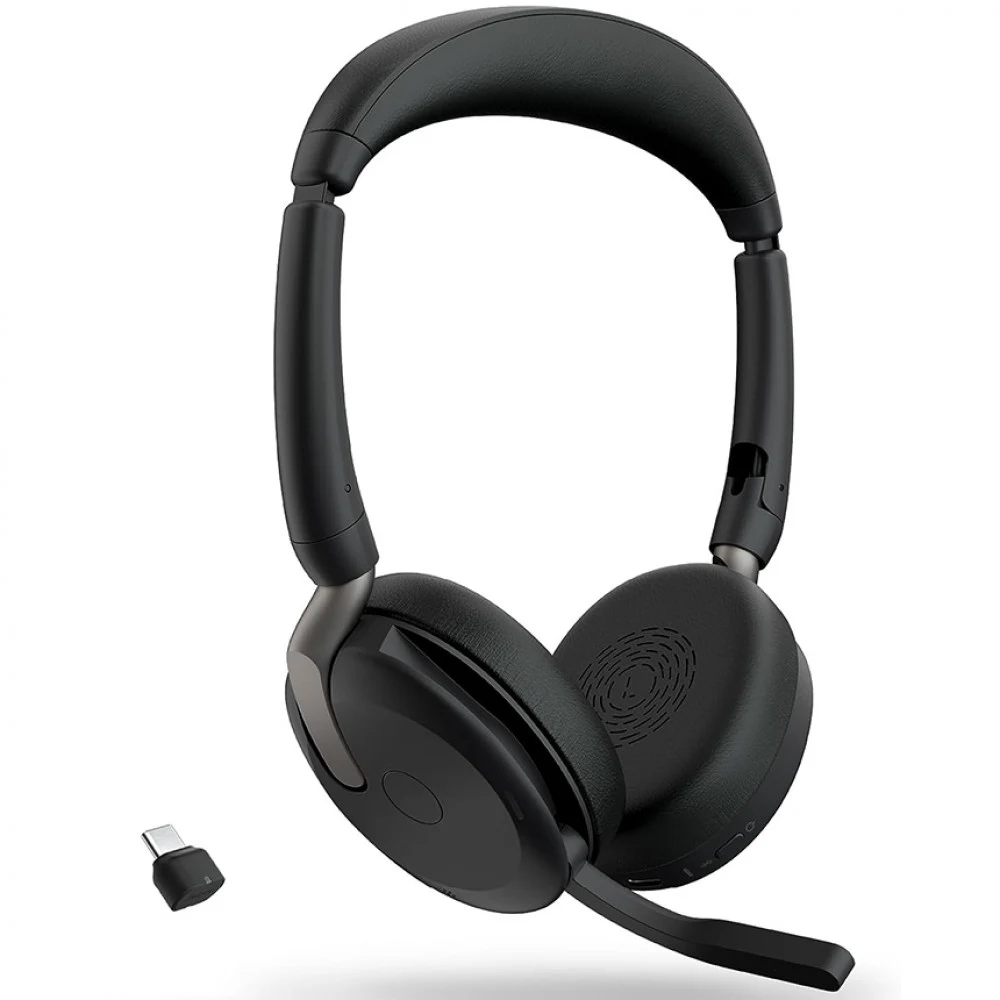 Гарнитура, Jabra, 26699-989-999, Jabra Evolve2 65 Flex, Link380a UC Stereo, Проводная, Защита слуха PeakStop, USB А/С, Bluetooth 5.2, 2 x MEMS