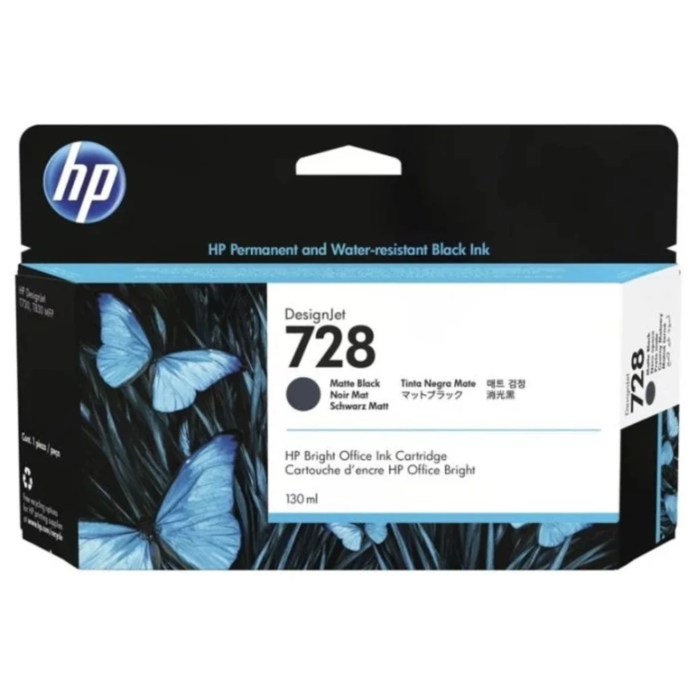Картридж HP Europe/Matte Black DesignJet Ink Cartridge/Чернильный/№728/Матовый черный/130 мл