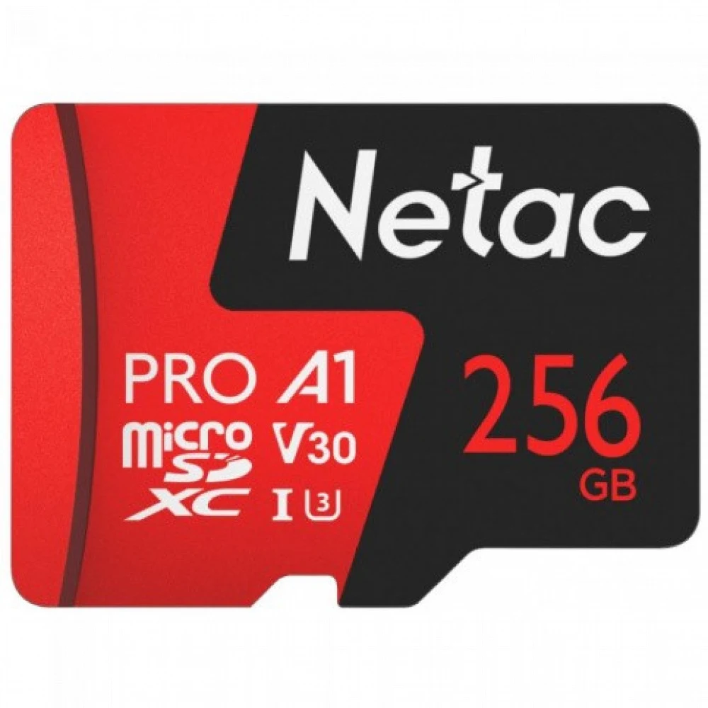 Карта памяти Micro-SD Netac NT02P500PRO-256G-S P500 Extreme Pro MicroSDXC 256GB V30/A1/U3 100MB/s, ритейл, без адаптера