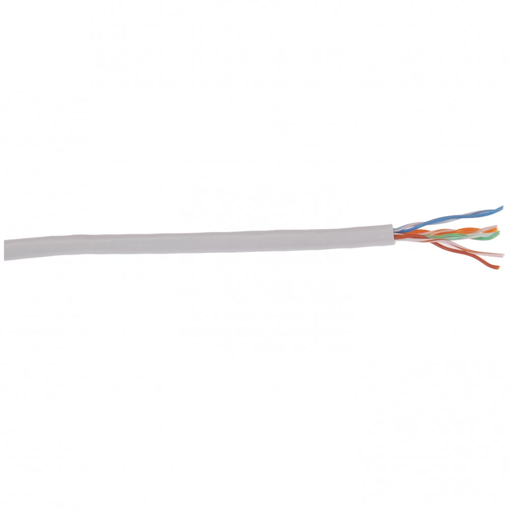 Кабель связи витая пара U/UTP, кат.5E, 4 пары 24AWG solid, 305м, ПВХ, серый