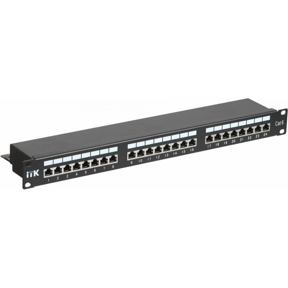 ITK 1U патч-панель кат.6 STP 24 порта (Dual) с кабельным органайзером (PP24-1UC6S-D05)