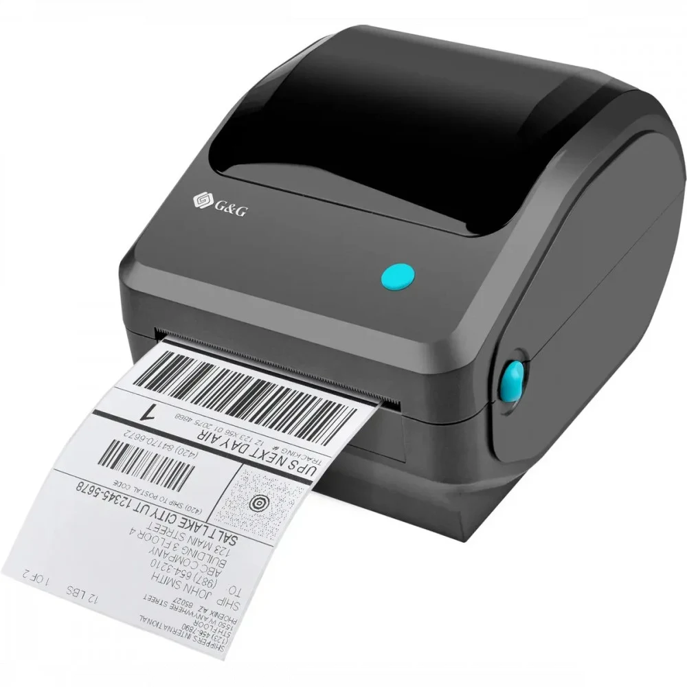 Термопринтер G&G GG-D410 203dpi 152мм/с/USB для печ.накл. черный
