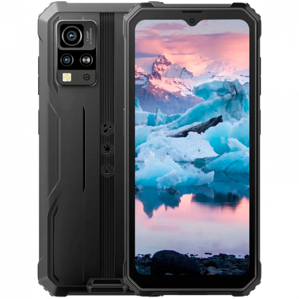 "Смартфон BlackView BV4800 Pro Unisoc T606 (1.6) 8С RAM4Gb ROM128Gb 6,56"" HD+ IPS 720x1612 3G 4G Android 14 черный 8+16Mpix/2Mpix NFC GPS 802.11 a/b/g/n/ac GSM BT5.0 TouchSc TF card 1Tb IP68/IP69K/