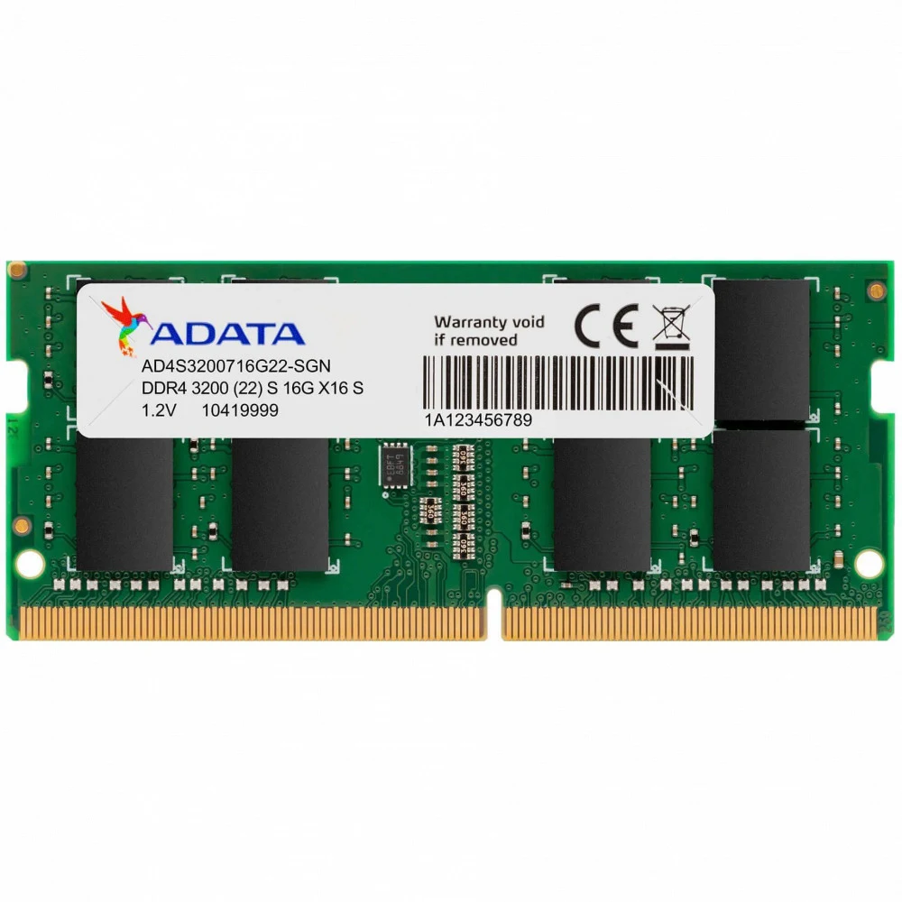 Оперативная память DDR4 8Gb 3200MHz A-Data AD4S32008G22-SGN RTL PC4-25600 CL22 SO-DIMM 260-pin 1.2В single rank Ret [AD4S32008G22-SGN]