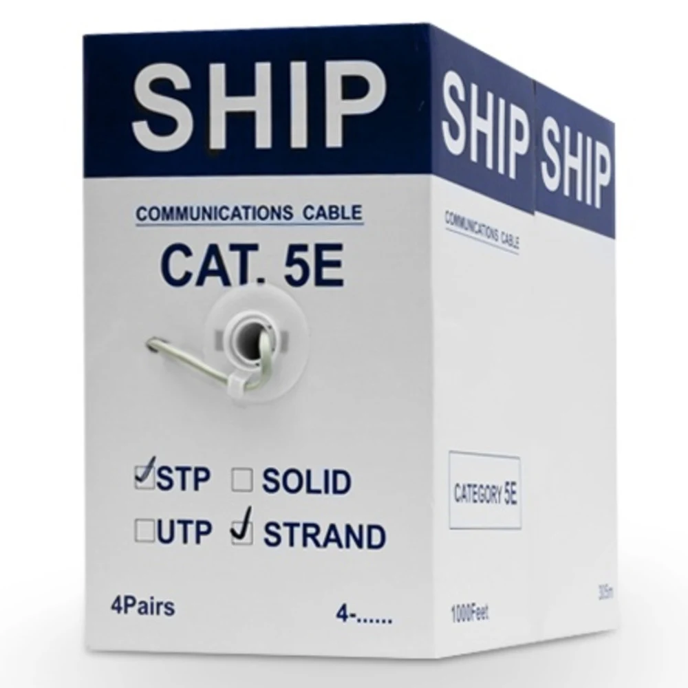 Кабель сетевой, SHIP, D145S-P, Cat.5e, FTP, 4x2x7/0.16мм, PVC, 305 м/б (Экранированный, Многожильный) Описание и характеристики: Кабель сетевой SHIP D145S-P Это экранированный (FTP), многожильный 4
