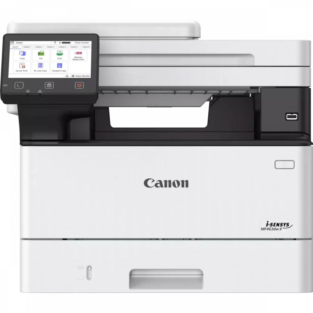 Монохромное МФУ, Canon, i-SENSYS MF463DW II, 7188C008AA, Лазерное, A4, 40 стр./мин., Подача 350 листов, Двусторонний автоподатчик документов, Сенсорный дисплей 5", 1.2 ГГц CPU, 1 ГБ RAM, USB 2.0, Et