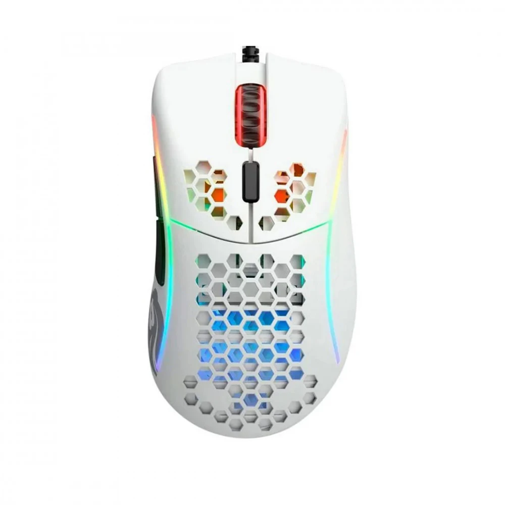 Компьютерная мышь, Glorious, Model D-, GLO-MS-DM-MW, Игровая, Оптическая, Проводная, Pixart PMW-3360 Sensor, 12000 DPI, 250+ IPS, 50G, 1000 Hz, RGB, 6 кнопок, Длина провода 2м, Матовый белый