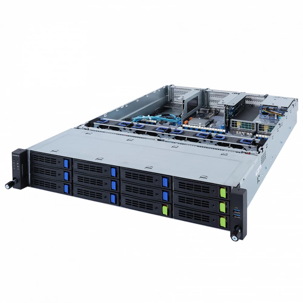 Платформа Gigabyte 2U R282-3C1, До двух процессоров Intel Xeon Scalable Gen3, DDR4, 8x3,5"/2,5" SATA/SAS, 4x3.5"/2,5 SATA/SAS/Gen4 NVMe, 2x1000Base-T