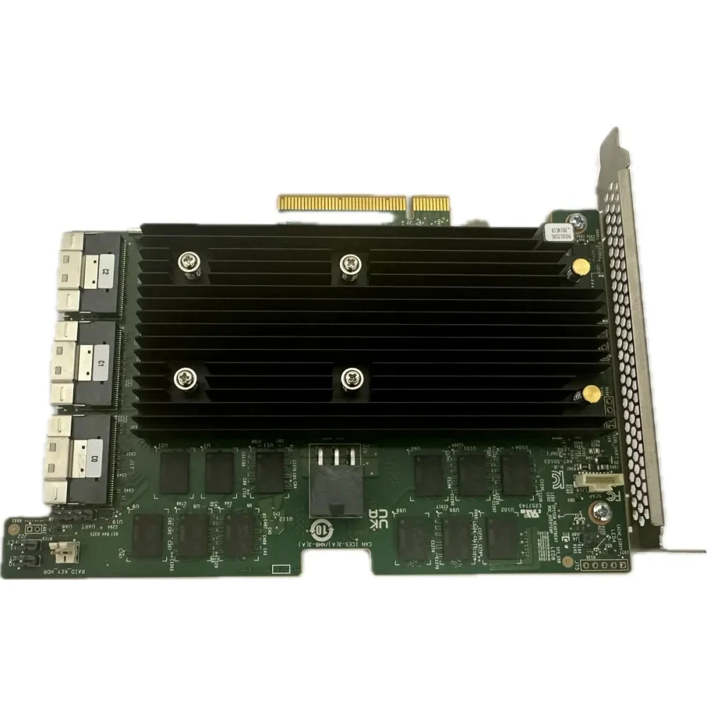 Плата контроллера RAID-массива Broadcom MegaRAID 9670-24i SGL PCIe 4.0 x8 LP, Tri-Mode SAS/SATA/NVMe, RAID 0,1,5,6,10,50,60, 24-port (4x SFF8654 int), 8GB Cache, SAS4124 ROC.(SST055012300/05-50123-0
