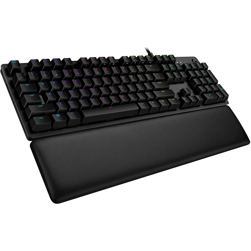 Клавиатура игровая Logitech G513 Carbon Tactile |920-009329| черная, механическая GX Brown, 104 клавиши, RGB подсветка, USB кабель 1,8м, подставка под запястья