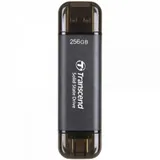 Transcend External SSD ESD310C, 256GB, Type C/A, USB 10Gbps (3.2 Gen2), R/W 1050/950MB/s, 71x20x8mm, 11g, Black (5 лет) ESD310C - это самый маленький портативный твердотельный накопитель Transcend,