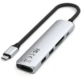 SATECHI 6-in-1 USB-C Slim Multiport Adapter (Silver)