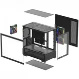 Корпус MiniTower Deepcool CG380 3F black (mATX, без БП, 2xUSB Type-A+USB Type-C) (R-CG380-BKAGM3-G)