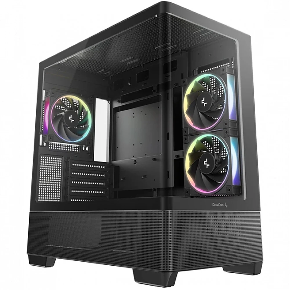 Компьютерный корпус, Deepcool, CG380U 3F R-CG380U-BKAGM3-G, Micro ATX/Mini-ITX, USB Type-C/3.0*2, Audio+Mic, 3*120mm ARGB, Высота процессорного кулера до 176мм, Длина VGA до 410мм, 2*3.5"/2+1*2.5",