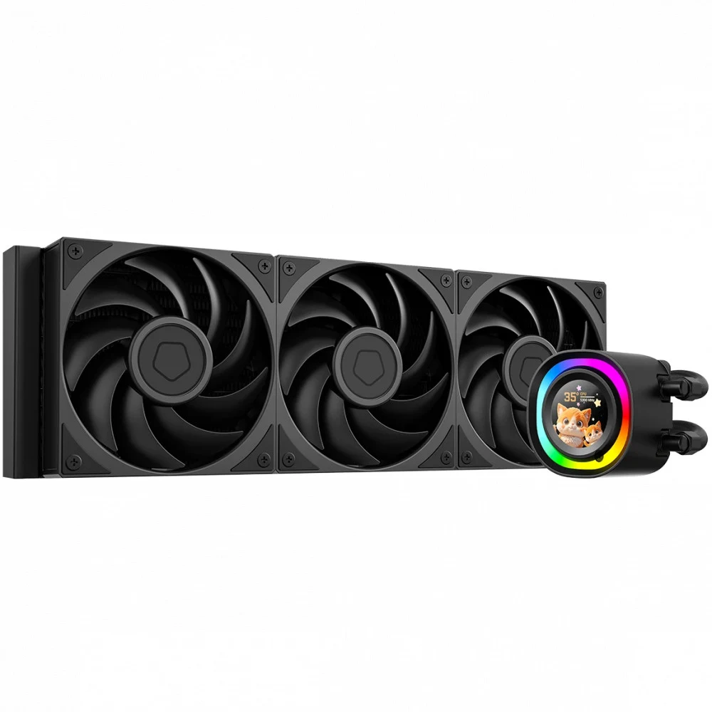 Вентилятор для процессора ID-COOLING FX360 LCD PE черный (жидк. охл., 3x120mm, Al, PWM 2450rpm, 34.3 dB, 4 pin, 350Wt, LCD) (FX360 LCD PE)