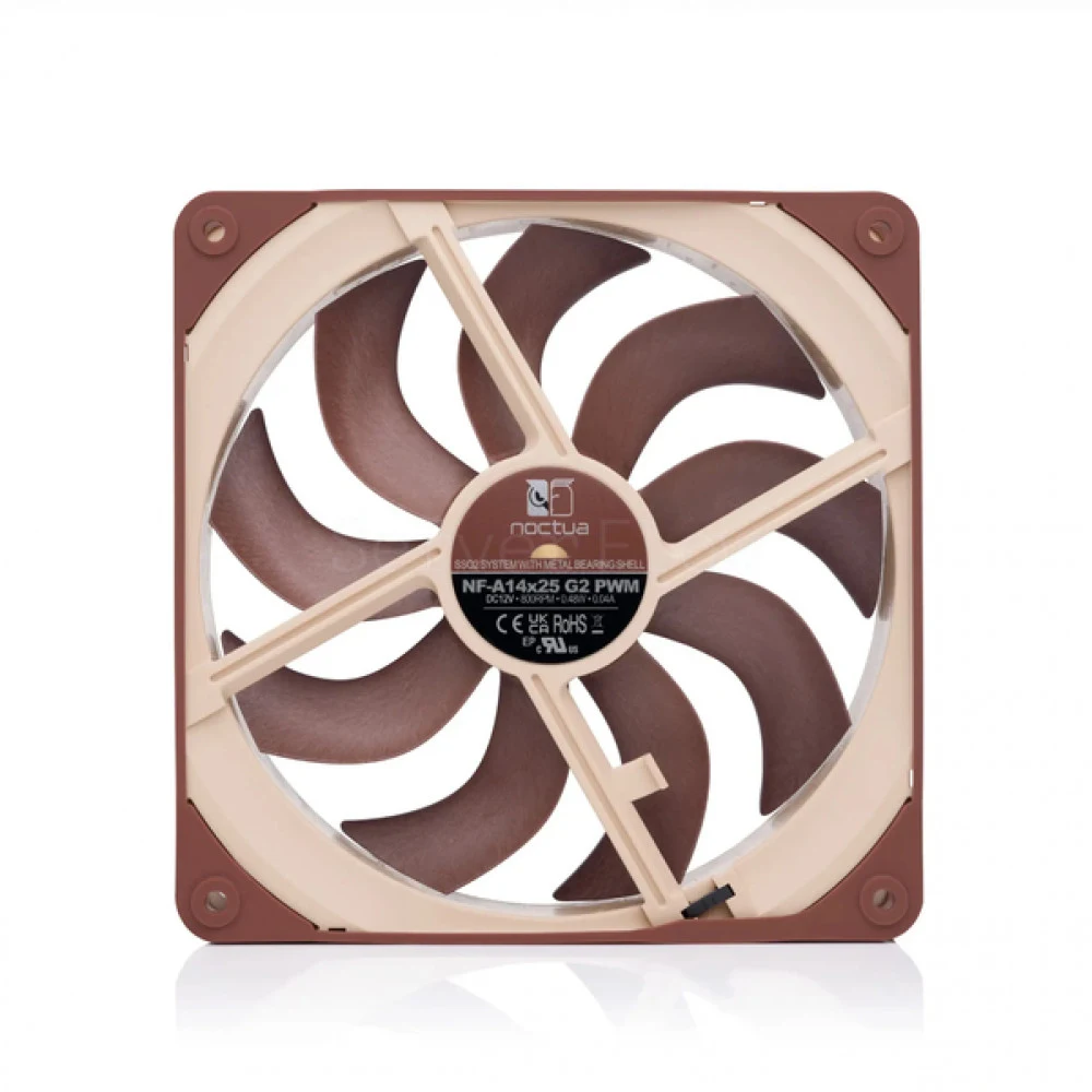 Кулер для корпуса/ Case Cooler Noctua NF-A14x25 G2 PWM (140x140x25mm, 4-pin PWM, 91.58FM, 24.8dBA, 1500RPM, Beige/Brown)