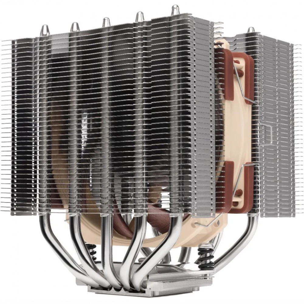 Кулер для процессора/ CPU Cooler Noctua NH-D12L (148W, 4-pin PWM, 145mm, Al/Cu, 5x6mm, 1x120mm, 60.1CFM, 22.6dBA, 2000RPM, S: 1851/1700/1200/115X, AM5/AM4, Beige/Brown)