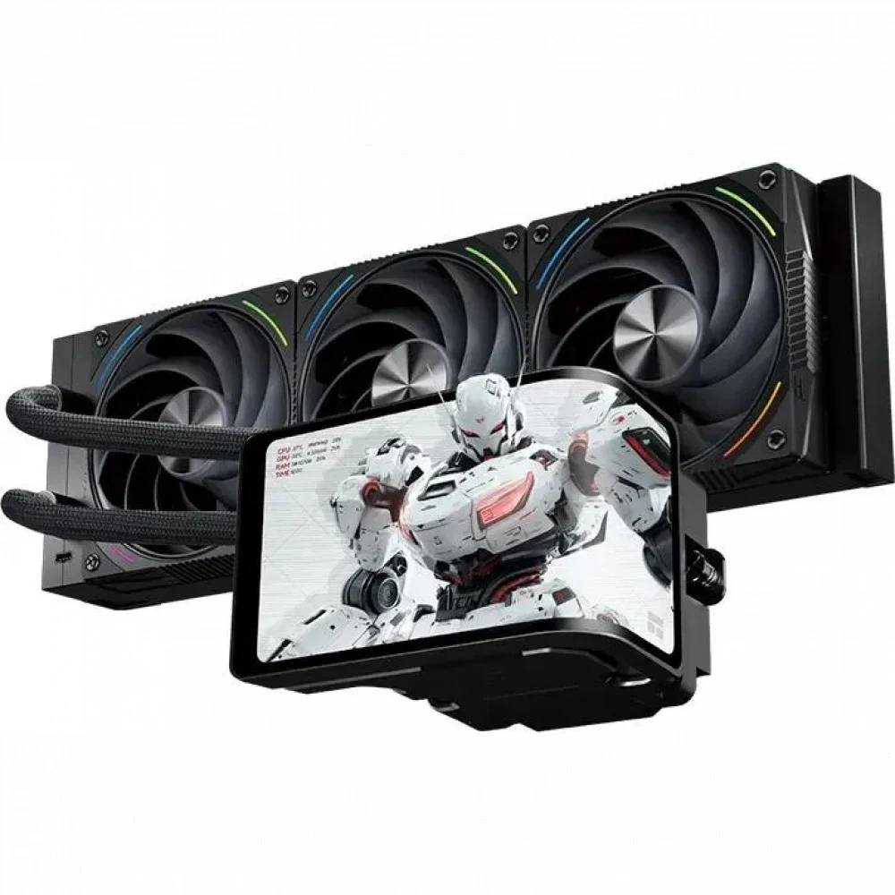 Водяное охлаждение для процессора/ Water Cooling System Thermalright Wonder Vision 360 Turbo (360mm, LED, Black, ARGB/ Fans: 3x120mm, 120.38CFM, 44.7dBA, 3000RPM/ Pump height 107mm, 6400RPM, Rad thi