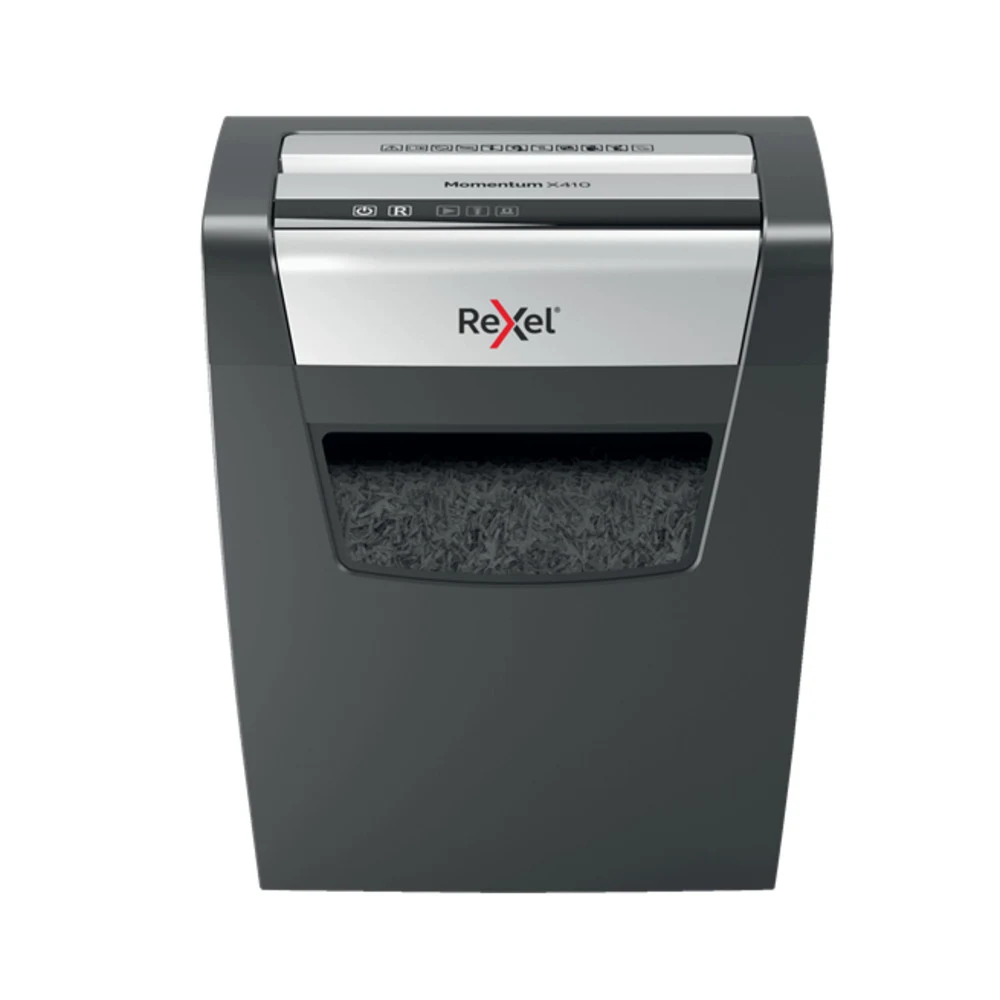 Шредер Rexel Momentum X410 (секр.P-4)/фрагменты/10лист./23лтр./скрепки/скобы