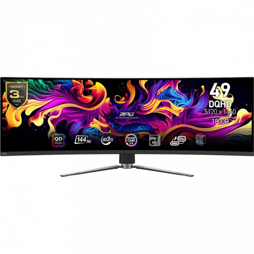 Монитор MSI 49" MPG 491CQPX QD-OLED черный QD OLED LED 0.03ms 32:9 HDMI матовая HAS Piv 1000:1 250cd 178гр/178гр 5120x1440 240Hz DP DQ USB 10.3кг