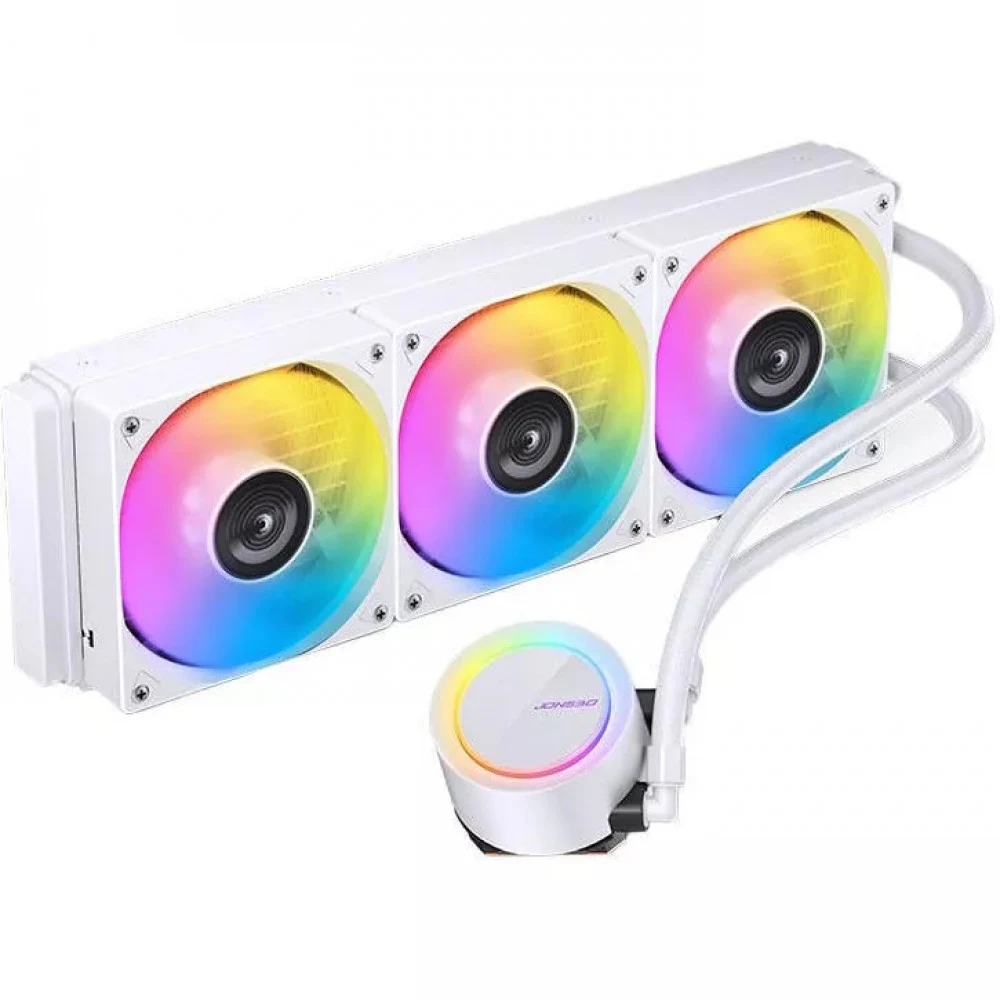 Кулер с водяным охлаждением, Jonsbo, TG-360 White, Intel LGA1700/1200/115X/2011. AMD AM4/AM5, Скорость вентилятора - 900-1800 об/мин, Расход воздуха - 29.22-66.19 CFM, Уровень шума - 22,9–35,4дБ, Ра