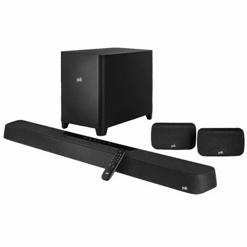 POLK AUDIO Саундбар MAG MAX AX SR Саундбар 7.1.2 Dolby Atmos/DTS:X, беспроводной 10-дюймовый саб + тыловые АС, Wi-Fi (Chromecast, AirPlay 2, Spotify Connect), Bluetooth, HDMI с eARC, поддержка 4К, т