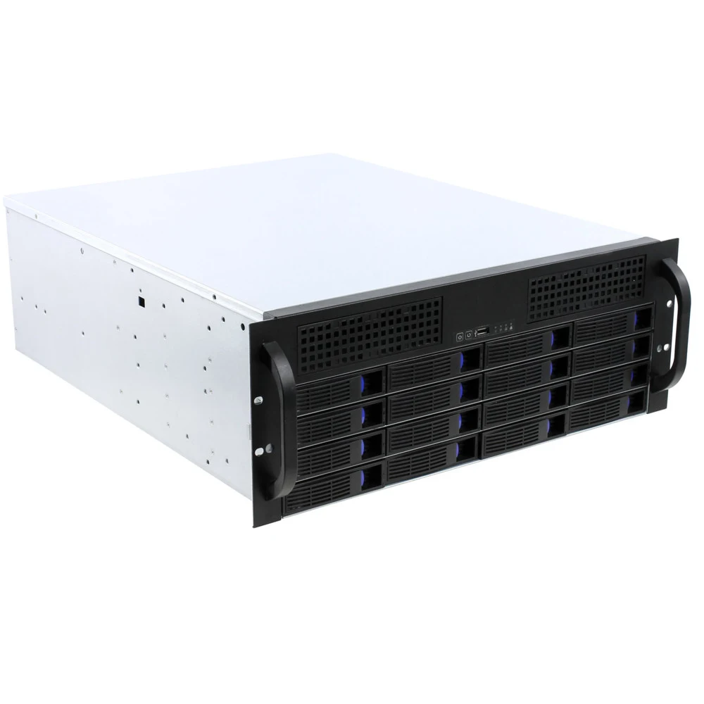 Procase ES416S-SATA3-B-0 черный 4U 16 SATA3/SAS 6Gb hotswap HDD,глубина 550мм,MB 9.6"x12", без Б/П
