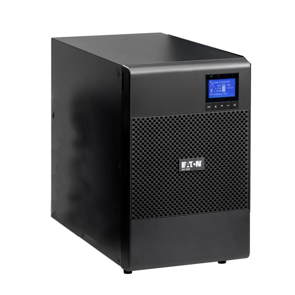Источник бесперебойного питания, Eaton, 9SX3000I, Онлайн, Напольный, Мощность 3000ВА/2700Вт, Диапазон работы AVR: 200-276В (с возможностью регулировки до 140-276В), Бат.: 12В/9 Ач*8шт., Чистая синус