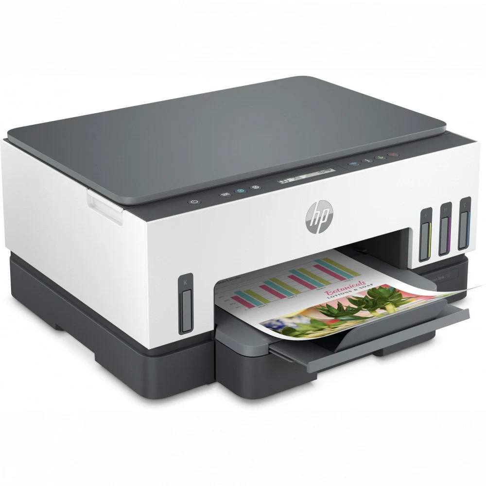 МФУ струйный HP Smart Tank 720 (A4, принтер/копир/сканер, 1200dpi, 23чб/22цв ppm, 128Mb, Duplex, СНПЧ, WiFi, Bluetooth LE, USB) (6UU46A)