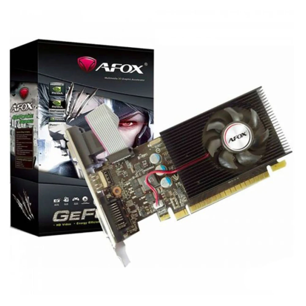 Видеокарта, AFOX, GT710 2GB D3 LP Single Fan (4897033780520), AF710-2048D3L5-V3, DDR3, 64bit, HDMI, DVI, VGA, 146*70*22 мм, Цветная коробка
