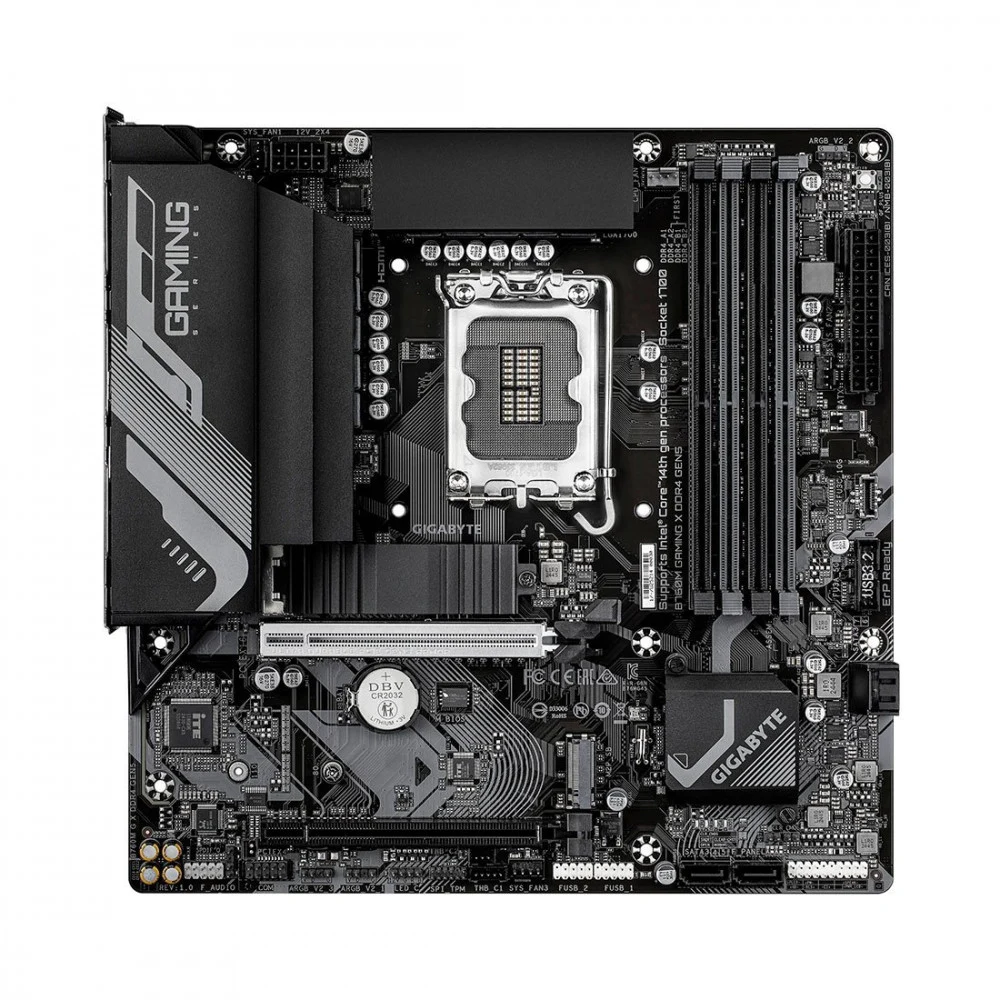 Материнская плата, Gigabyte, B760M GAMING X DDR4 GEN5 (4719331874087), LGA1700, iB760, 4xDDR4 2133/2400/2666/2933/3000/3200/5333(OC), 4xSATA3, 2xM.2 (PCI-E 4.0x4/x2), Raid, 1хDP, 1xHDMI, 2xPCI-Ex16,
