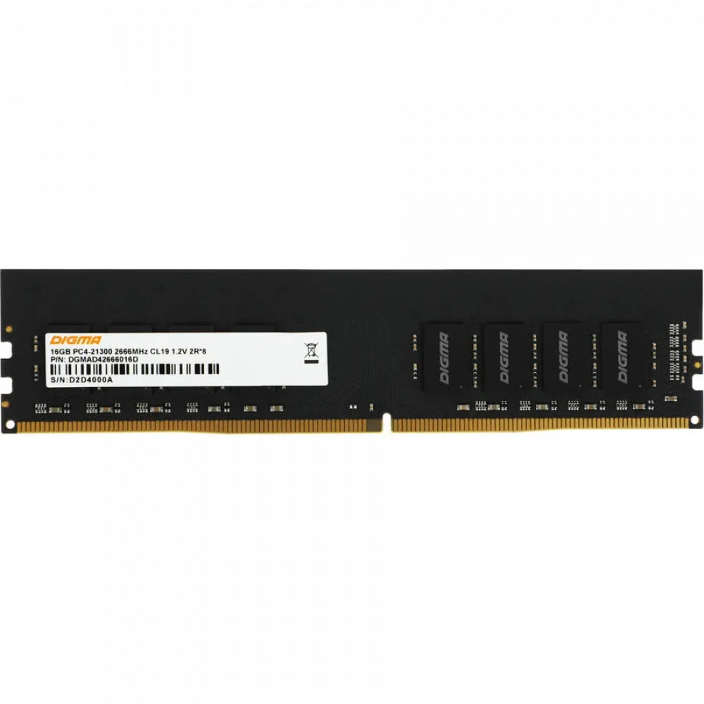 Оперативная память DDR4 16Gb 2666MHz Digma DGMAD42666016D RTL PC4-21300 CL19 DIMM 288-pin 1.2В dual rank Ret [DGMAD42666016D]