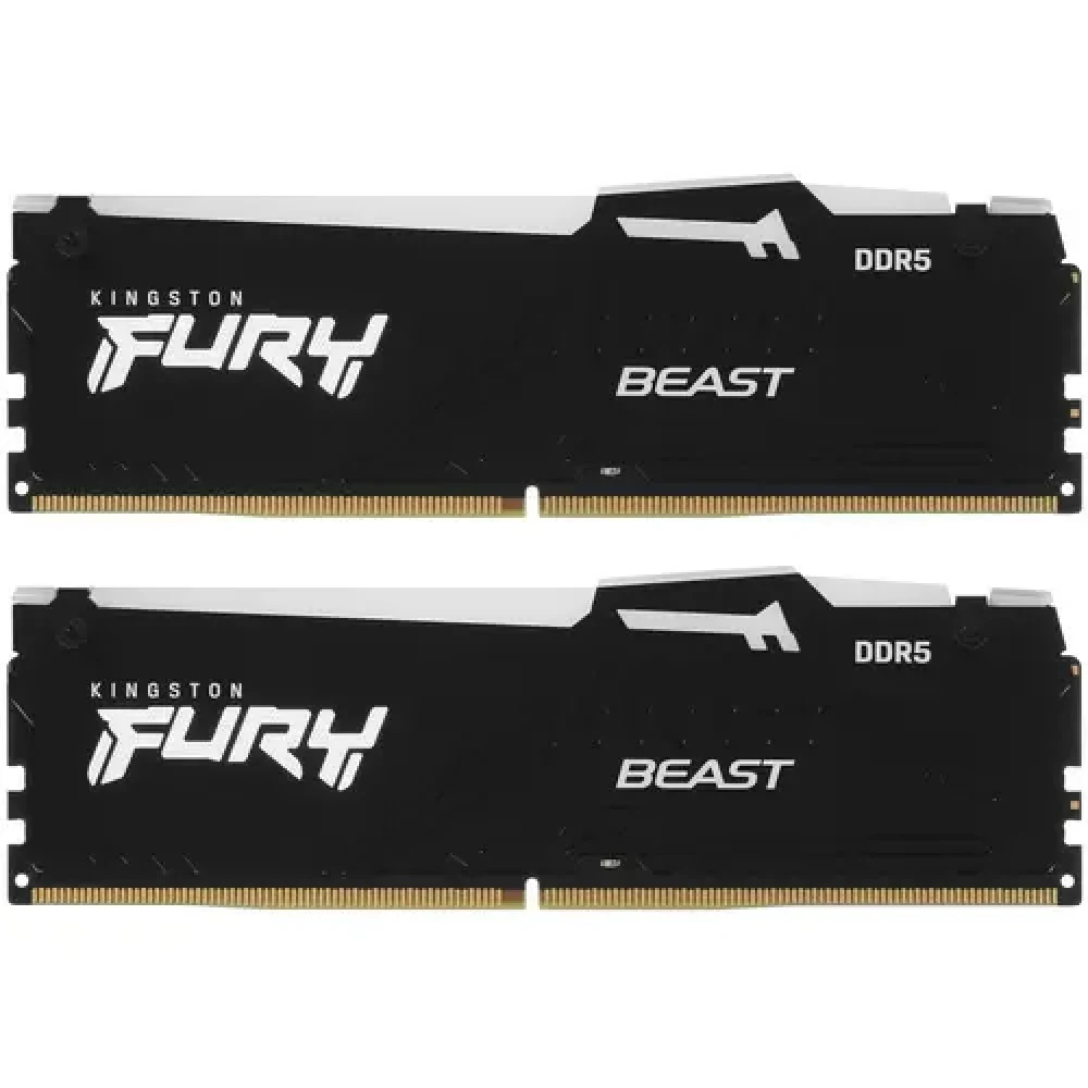 Память DDR5 2x8GB 5600MHz Kingston KF556C36BBEAK2-16 Fury Beast Black RGB RTL Gaming PC5-44800 CL36 DIMM 288-pin 1.25В kit single rank с радиатором Ret