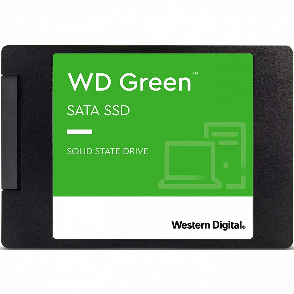 Твердотельные накопители/ WD SSD Green, 480GB, 2.5" 7mm, SATA3, 3D TLC, R/W 545/н.д., IOPs н.д./н.д., TBW н.д., DWPD н.д. (12 мес.)