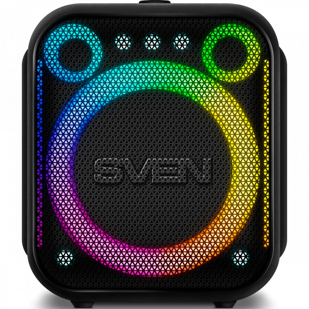 SVEN PS-880, черный, акустическая система 1.0, мощность 110 Вт (RMS), Bluetooth, FM, USB, microSD, LED-дисплей, встроенный аккумулятор