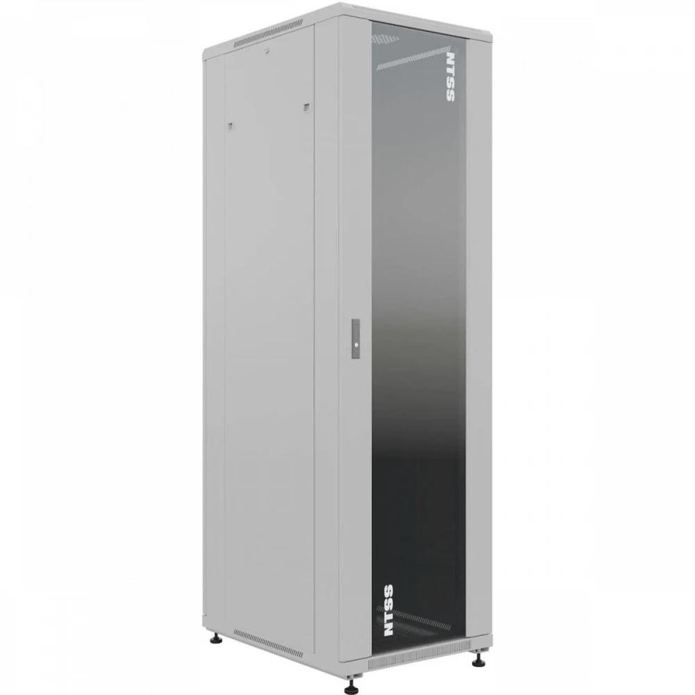 Шкаф серверный NTSS Премиум (NTSS-R42U6080GS) напольный 42U 600x800мм пер.дв.стекл металл 900кг серый 710мм 87.7кг 1987мм IP20 сталь