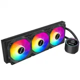 Кулер с водяным охлаждением, Huntkey, GX360R Blaktip Shark, Intel 20хх/1851/1700/1200/115х и AMD AM5/AM4/, TDP 300W, 3*120мм ARGB, 800-1800RPM±10%, 71.5CFM, 31 dB(A), Чёрный