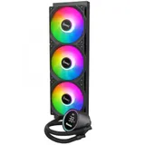 Кулер с водяным охлаждением, Huntkey, GX360R Blaktip Shark, Intel 20хх/1851/1700/1200/115х и AMD AM5/AM4/, TDP 300W, 3*120мм ARGB, 800-1800RPM±10%, 71.5CFM, 31 dB(A), Чёрный