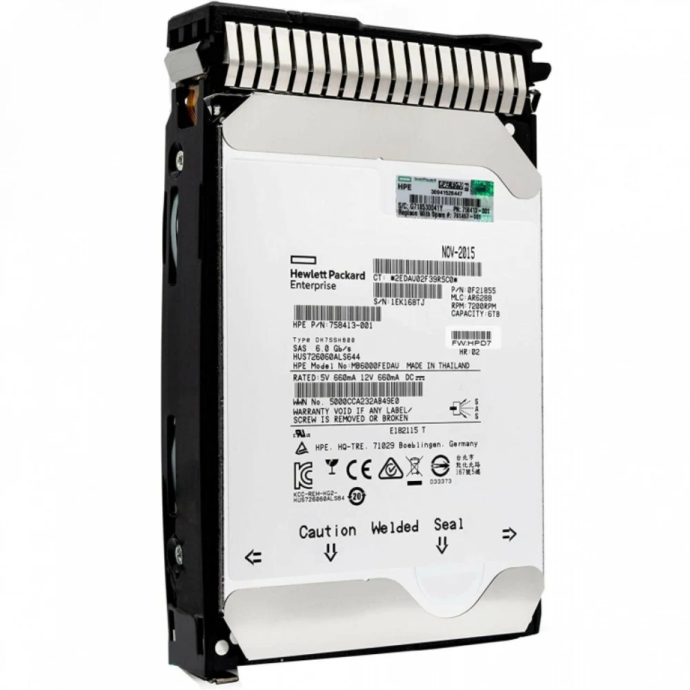 Жесткий диск HP 6TB hot-plug SAS 7.2K 6G LFF SC HDD [761477-B21], 761477-B21 758413-001 MB6000FEDAU 761497-001