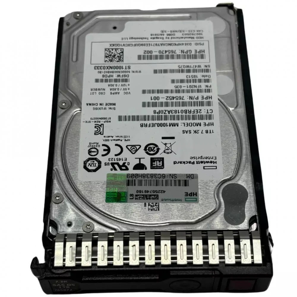 Жесткий диск HPE 1TB SAS 12G MIDLINE 7.2K SFF (2.5IN) SC 512E [765464-B21], 765464-B21 MM1000JEFRB 765464-S21 765872-001 765452-001