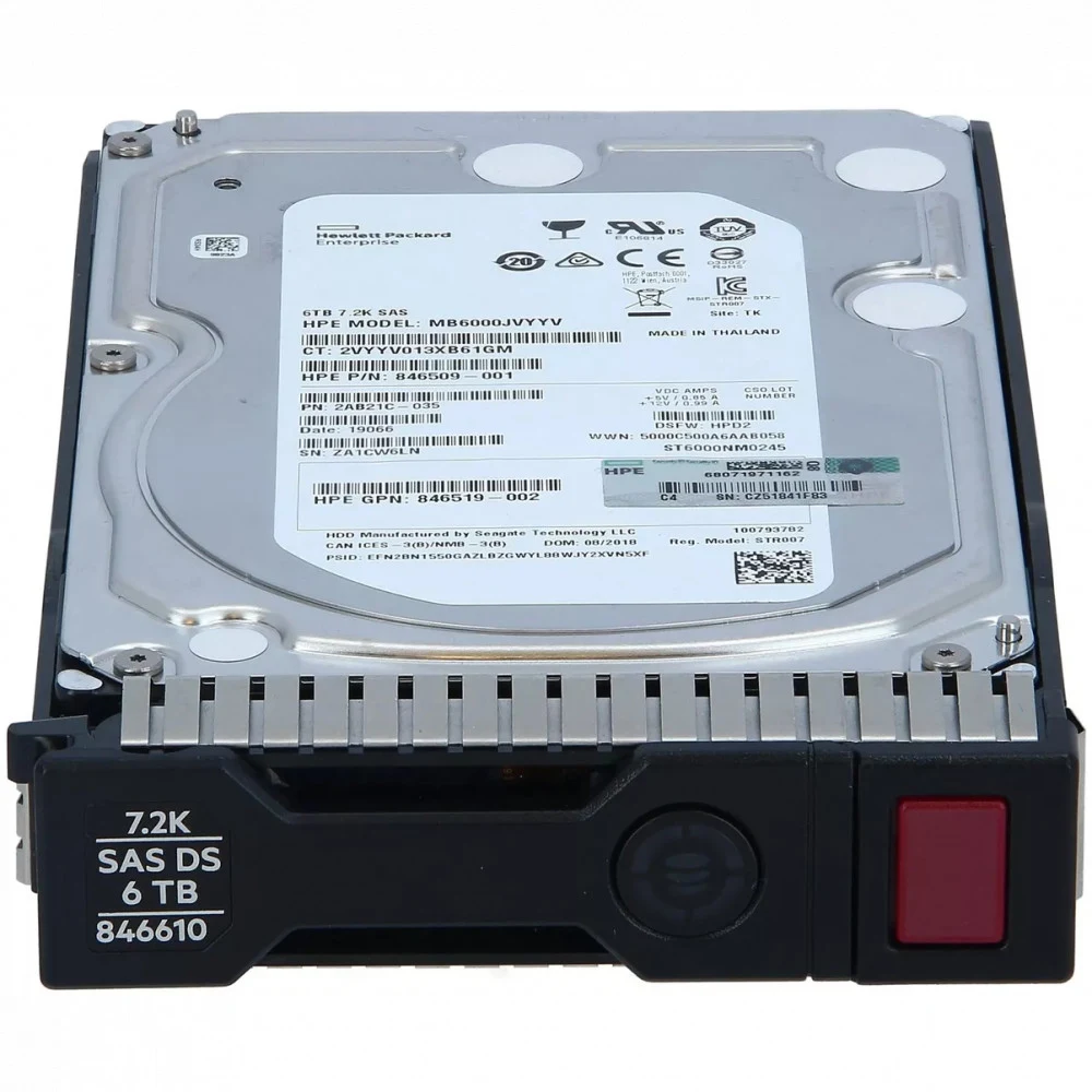Жесткий диск HP 6TB 12G 7.2K 3.5 SAS SC [846514-B21], 846514-B21 846610-001 846509-001 846519-002 MB6000JVYYV