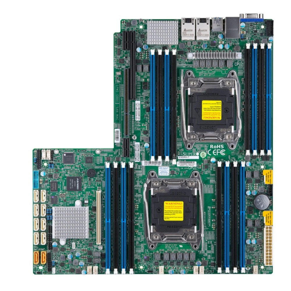 Серверная материнская плата SuperMicro MBD-X10DRW-IT-O, Dual SKT, Intel C612 chipset, SATA, 10G LAN, WIO, IPMI - Retail